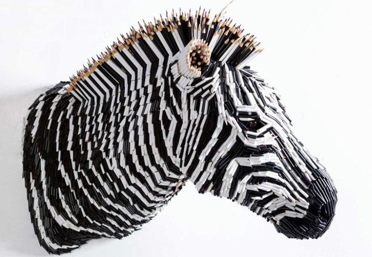 Amazing Sculptures for the Home, Made from Hundreds of Pencils