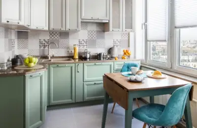 A Two-Bedroom Apartment with Turquoise Accents