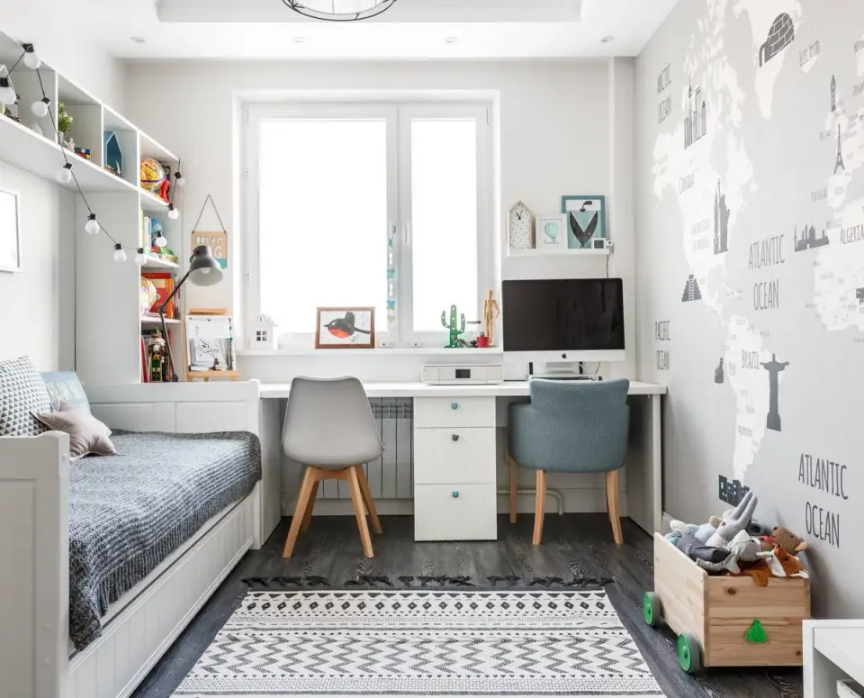 Pastel Hues in a Home for a Family of Two Children