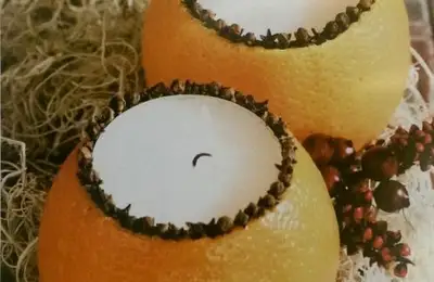 Natural Ornaments for Christmas: Orange Candles