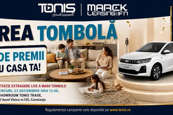 Marea Tombolă TONIS: o Dacia Logan nouă și 50 de premii, cu extragere live în ajunul Crăciunului