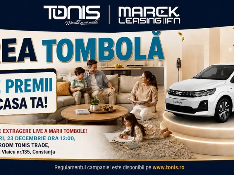Marea Tombolă TONIS: o Dacia Logan nouă și 50 de premii, cu extragere live în ajunul Crăciunului