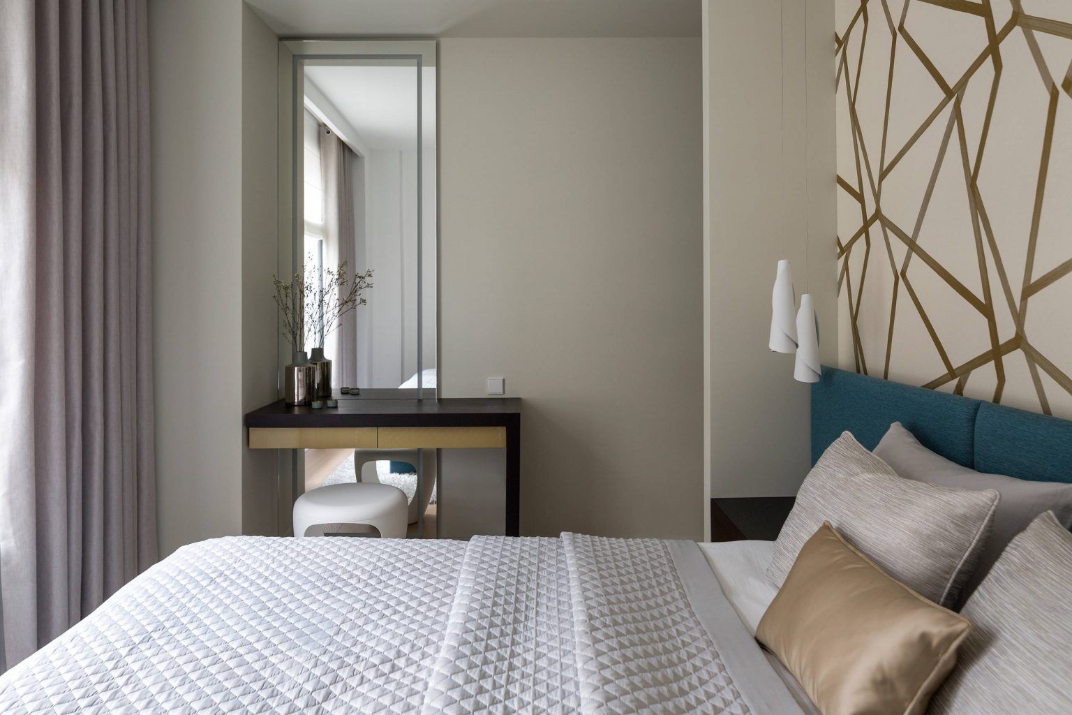Modern Space Designed in a 4-Bedroom Apartment for a Family of Four