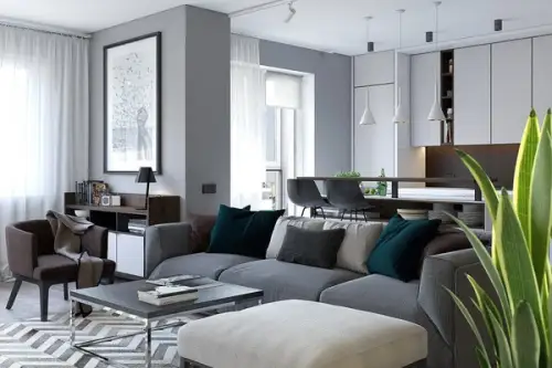 Linii contemporane si un decor elegant intr-un apartament de 63 mp