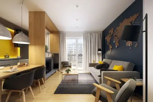 Traditionalul se imbina cu modernul intr-un apartament functional