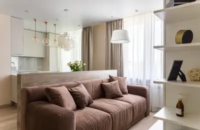 Modern Pastel Two-Bedroom Apartment for Young Couples in Bucharest