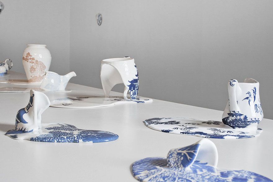 Porcelain Pieces "That Melt" Creations by Livia Marin