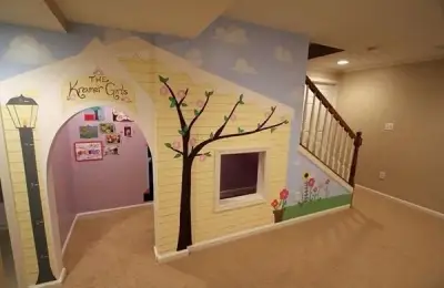 Play Space Designed Under Stairs for Children's Fun