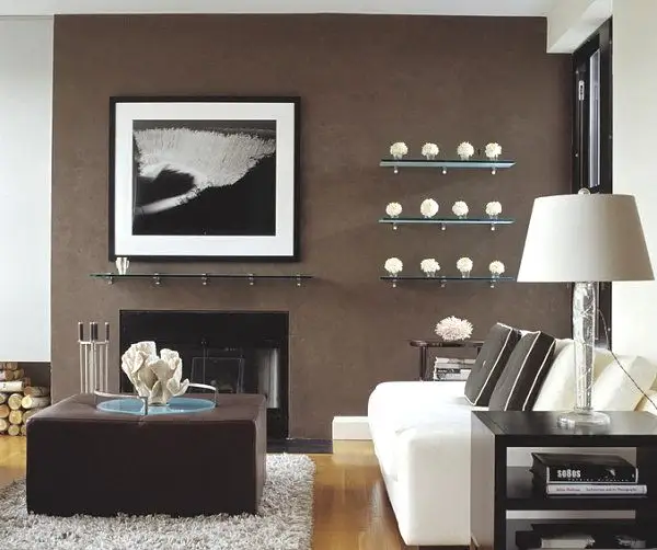 Glass Shelves Integrated into Room Decor
