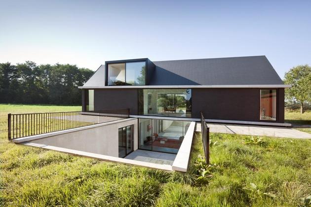 Modern Homes with Barn Aesthetics and Underground Levels