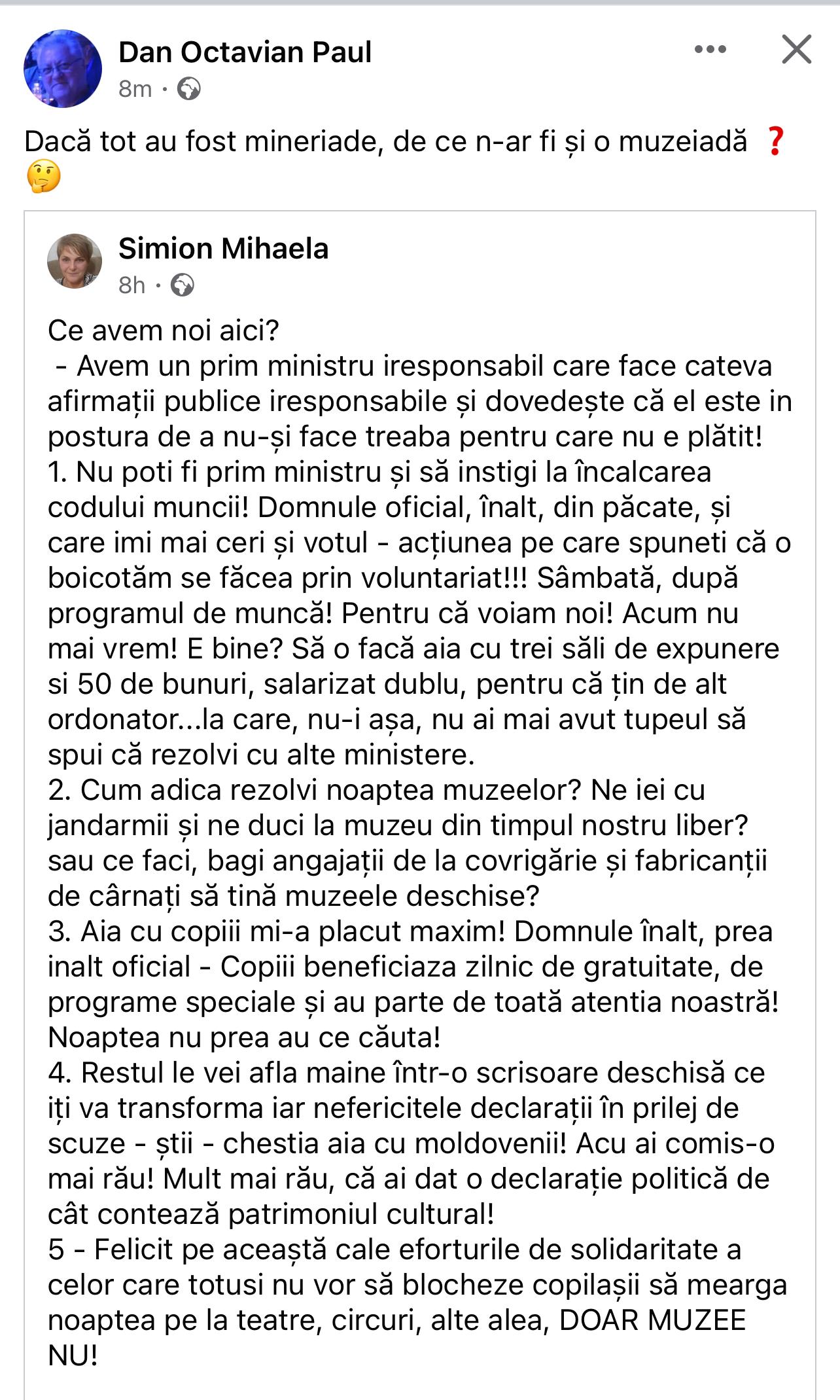 Marcel Ciolacu ignoră angajații din Muzee și îi acuză de șantaj