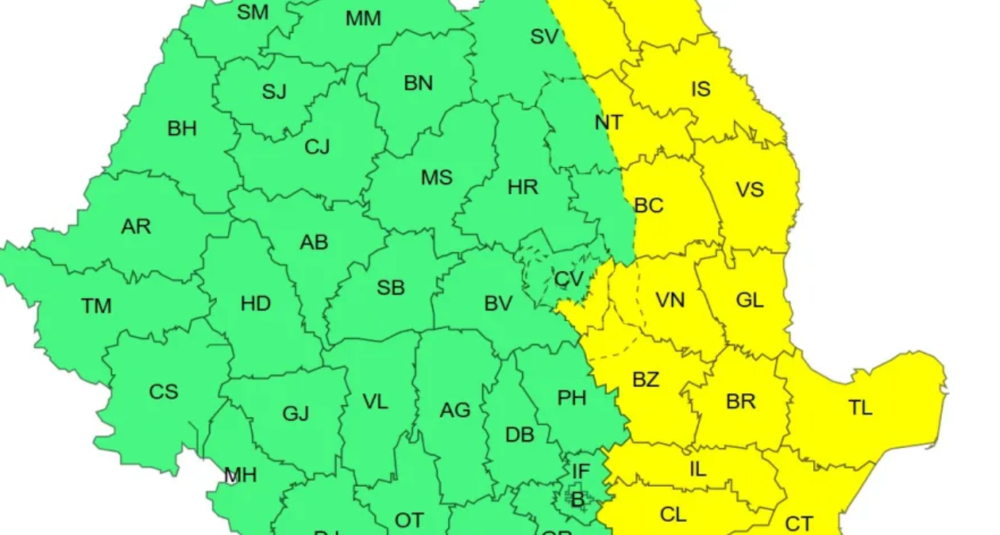 Alertă ANM: Weekend marcat de instabilitate și vijelii. Dobrogea și mare parte din țară intră sub incidența codurilor de vreme rea