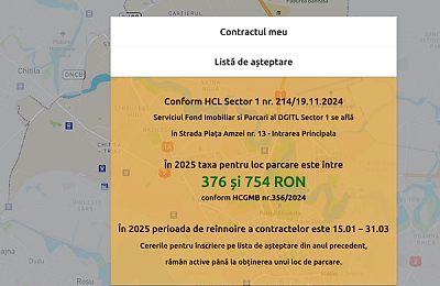 Contractele pentru locurile de parcare de reședință din Sectorul 1 se vor reînnoi începând de mâine. Vezi până când pot fi rezervate și ce documente sunt necesare pentru locuitorii sectorului.