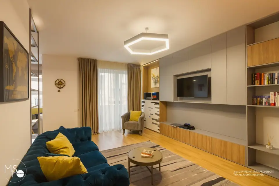Design cu linii masculine intr-un apartament de 67 mp din Bucuresti
