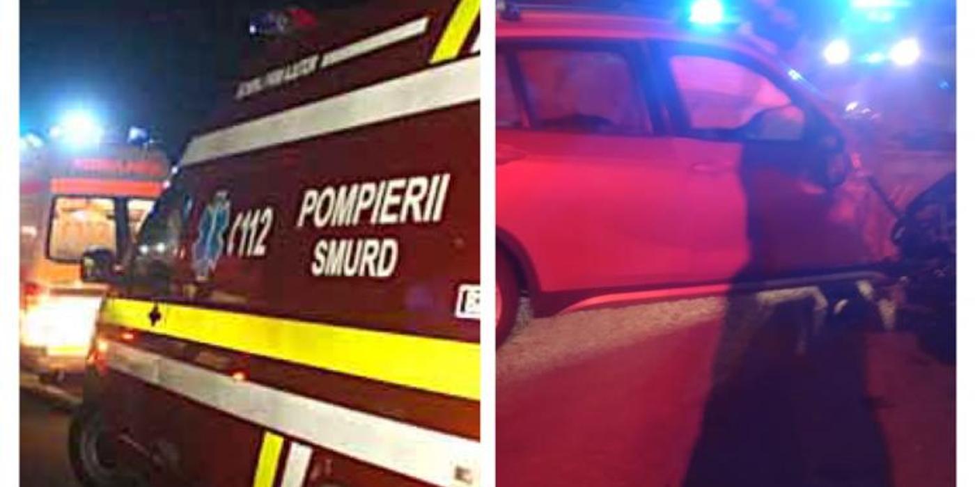 Accident în Gilău. Un autoturism de teren a intrat într-un camion ce staționa pe marginea drumului