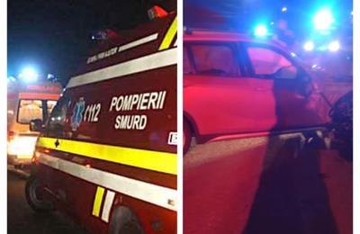 Accident în Gilău. Un autoturism de teren a intrat într-un camion ce staționa pe marginea drumului