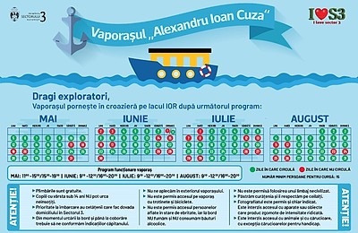 Vaporașul „Alexandru Ioan Cuza” și-a reluat cursele în Parcul IOR. Care este orarul pentru lunile de vară?