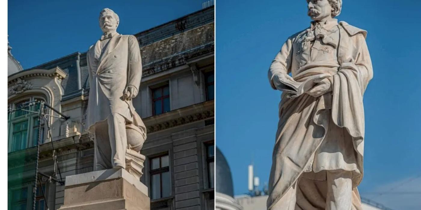 Au fost curățate statuile de pe esplanada de la Universitate, potrivit anunțului făcut de Primăria Capitalei