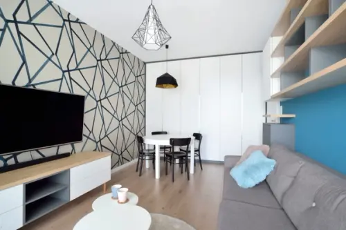 Geometrii moderne intr-un apartament de 49 mp