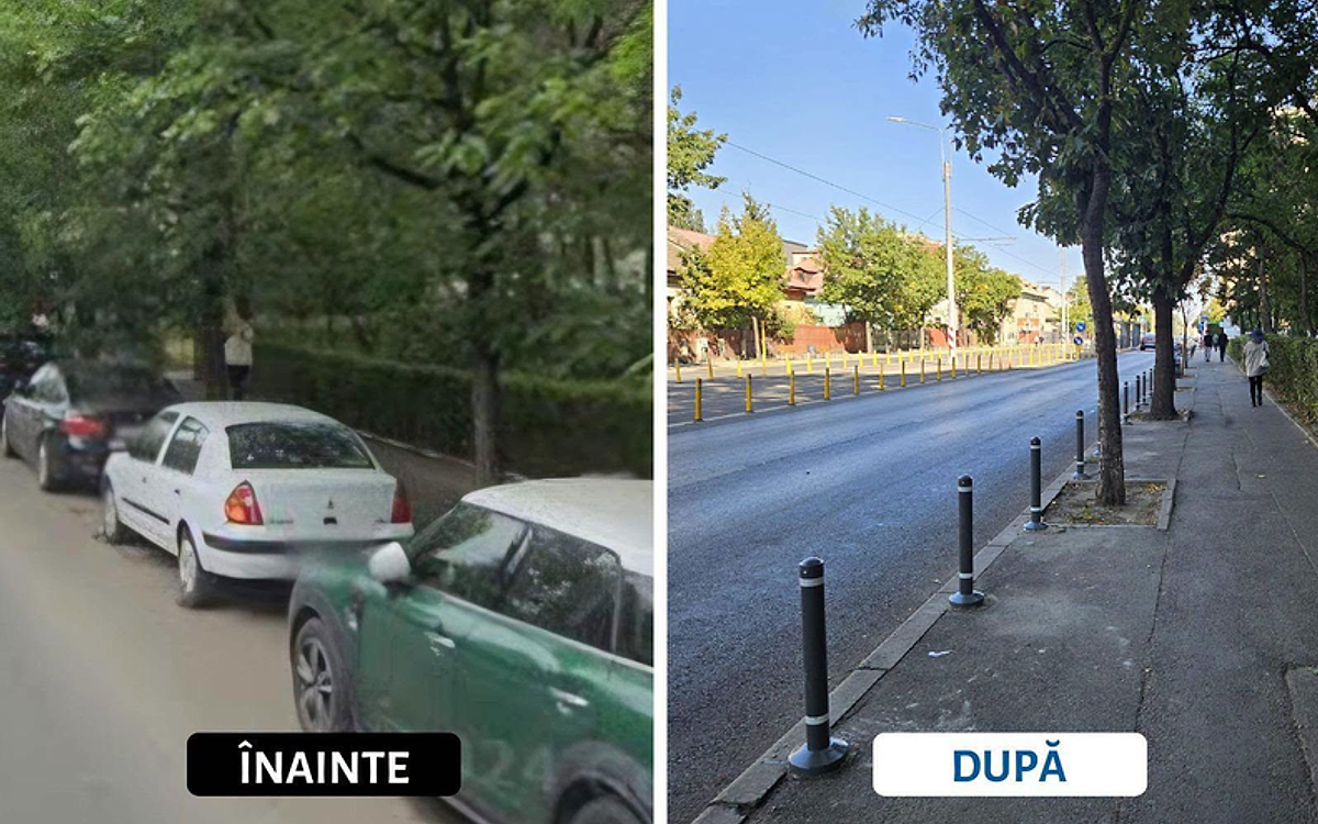 Trotuare eliberate pentru pietoni. Stâlpișori anti-parcare montați pe 10 artere importante din București