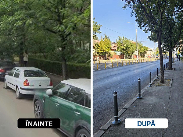 Trotuare eliberate pentru pietoni. Stâlpișori anti-parcare montați pe 10 artere importante din București