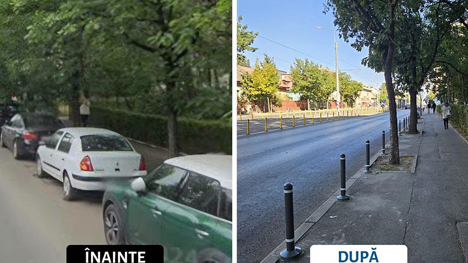 Trotuare eliberate pentru pietoni. Stâlpișori anti-parcare montați pe 10 artere importante din București