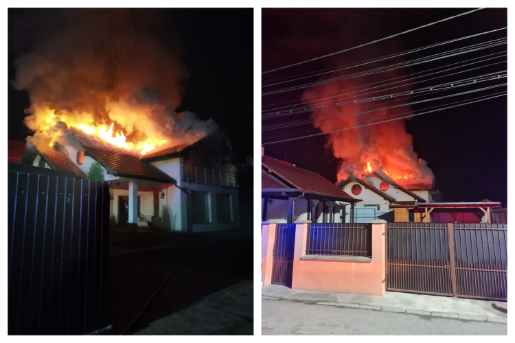 Incendiu, noaptea trecută, la o casă de locuit din comuna Apahida