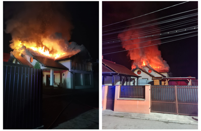 Incendiu, noaptea trecută, la o casă de locuit din comuna Apahida