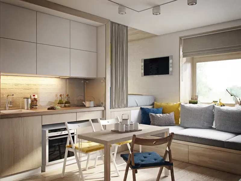 Cum sa imbini armonios functiunile intr-un spatiu de doar 20 mp