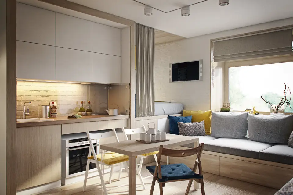 Cum sa imbini armonios functiunile intr-un spatiu de doar 20 mp