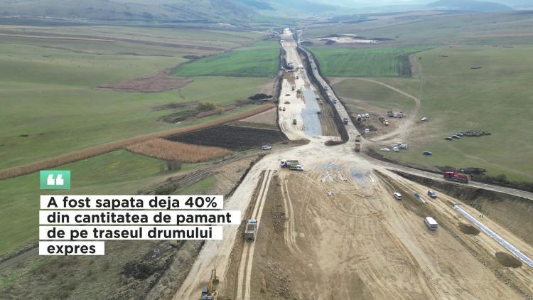 Pe drumul expres Tureni Autostrada Transilvania se lucrează intens