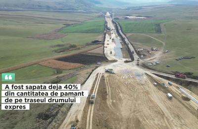 Pe drumul expres Tureni Autostrada Transilvania se lucrează intens