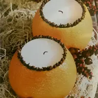 Ornamente naturale pentru Craciun: lumanari din portocale