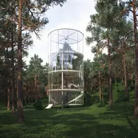 O casa de sticla construita in jurul unui brad de 12 metri