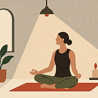 Spațiu de yoga cu lumină reglabilă – spa wellness personal