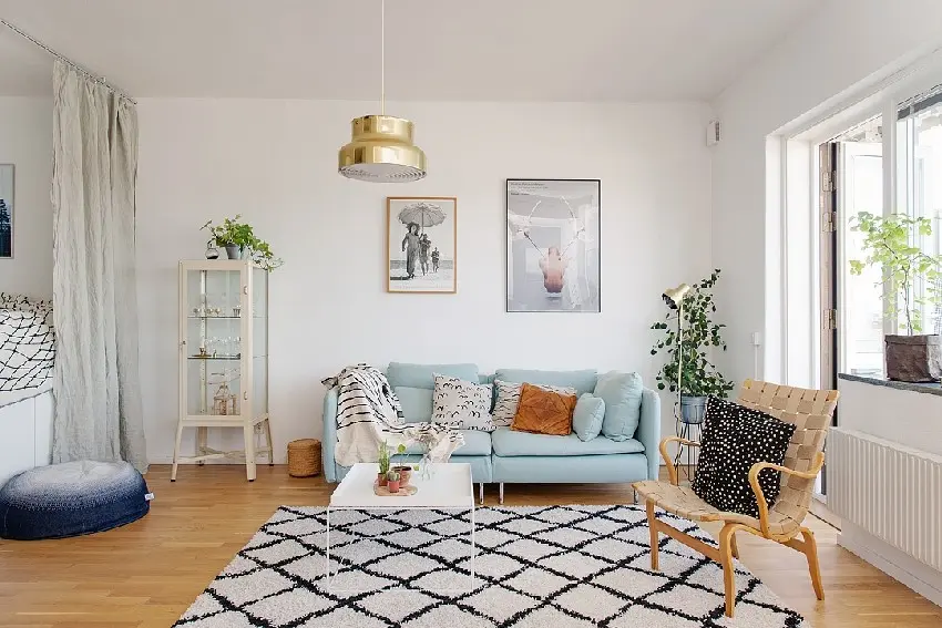 Apartament open space din Suedia. O amenajare care emana liniste si calm