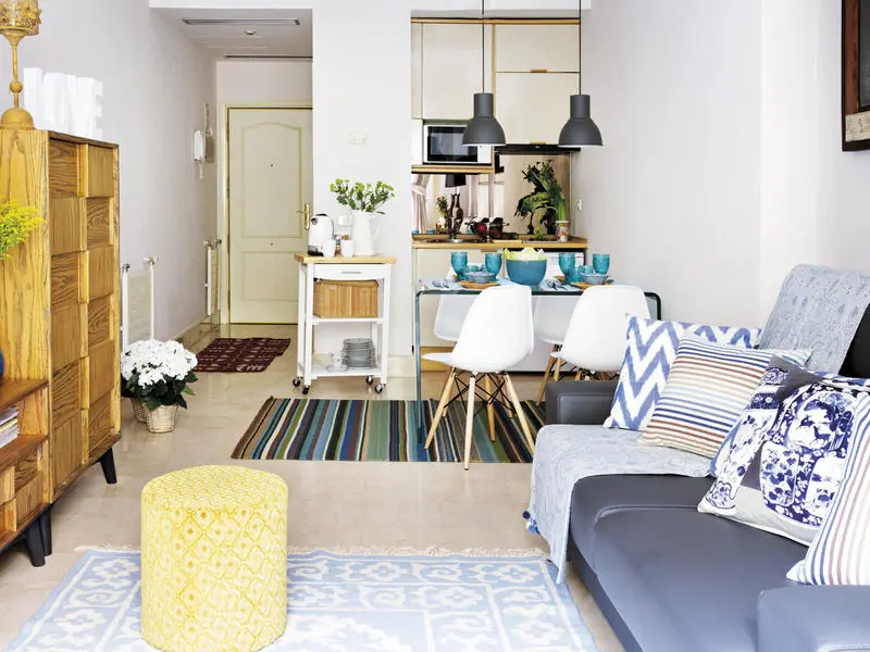 O amenajare viu colorata pentru o garsoniera de 30 mp