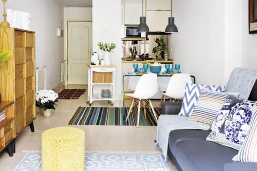 O amenajare viu colorata pentru o garsoniera de 30 mp