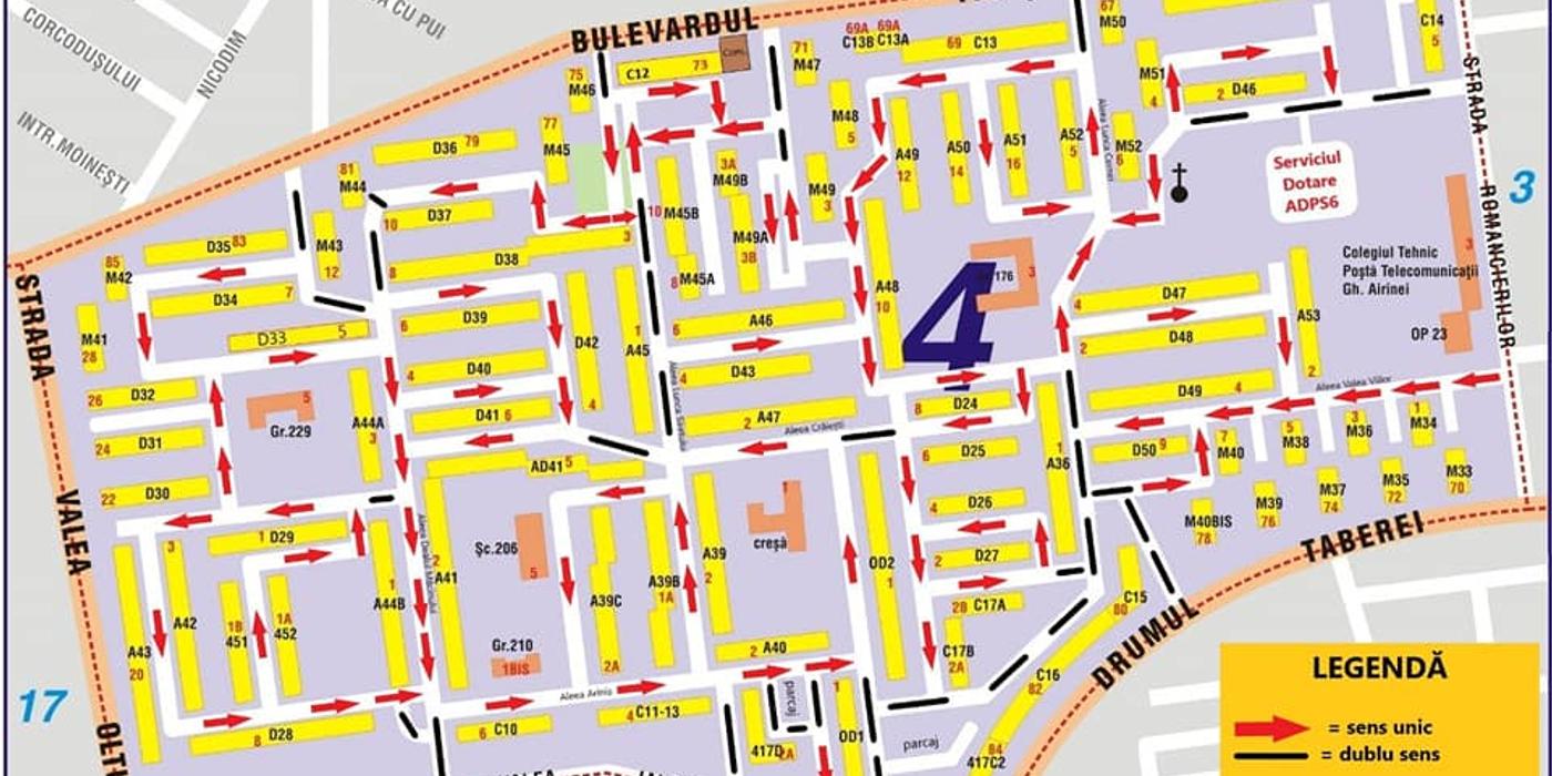 Apar noi străzi cu sens unic în Sectorul 6, potrivit anunțului făcut de PS6