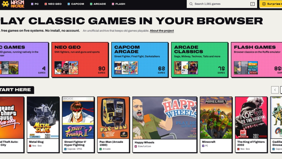 WASM Arcade: Muzeul digital în care clasicele gamingului reînvie direct în browser