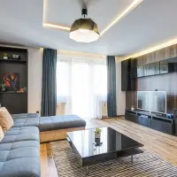 Design modern cu motiv geometric intr-un apartament de 52 mp