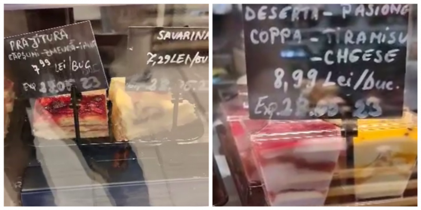 Prăjituri expirate, expuse spre vânzare, într-un magazin renumit din Gherla