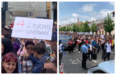 Protestele continuă! Mii de profesori s-au adunat ieri în Piața Unirii din Cluj-Napoca