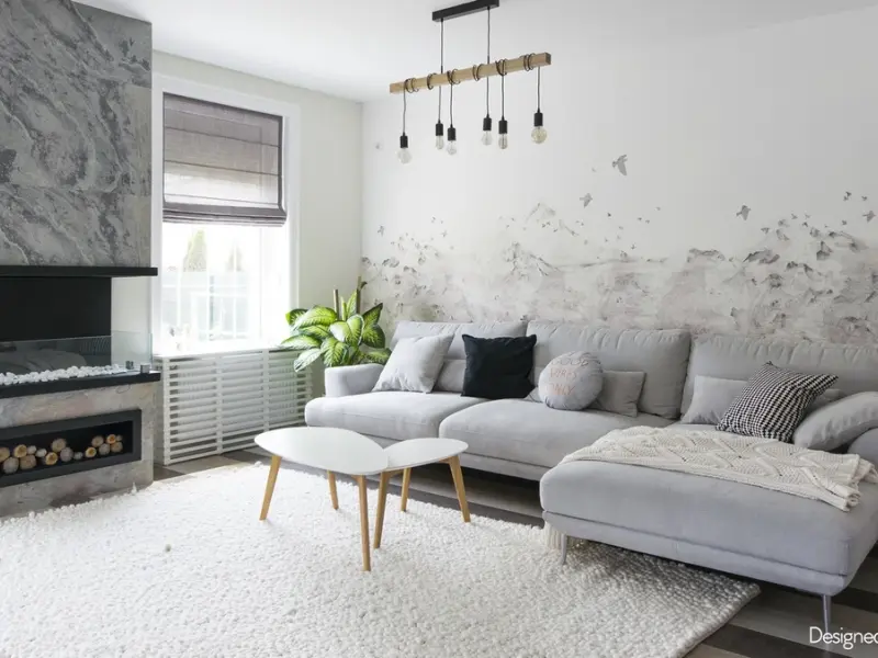 Zona de zi primitoare in casa unei familii din Corbeanca