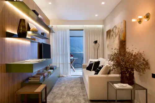 Model de amenajare pentru un apartament de 3 camere lung si ingust