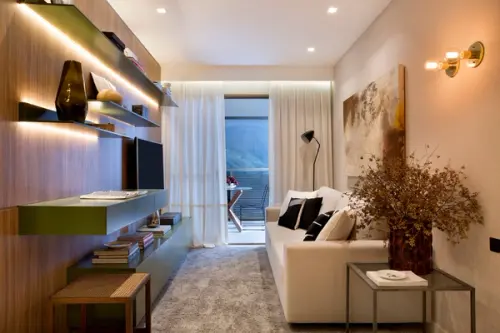 Model de amenajare pentru un apartament de 3 camere lung si ingust