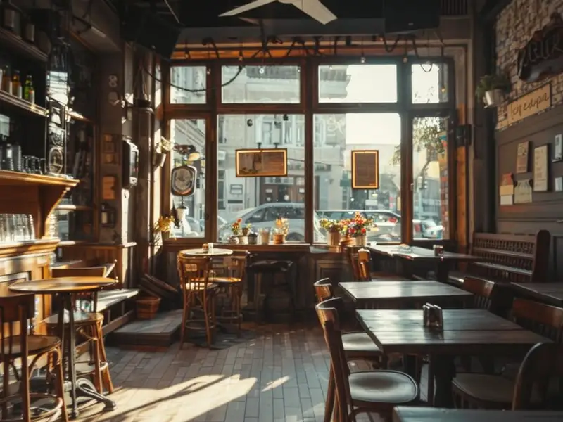 Amenajarea unei cafenele rustice într-un centru urban