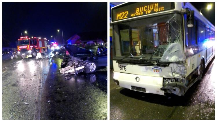 Accident de circulație, miercuri seara, în Florești. Două autoturisme și un autobuz implicate