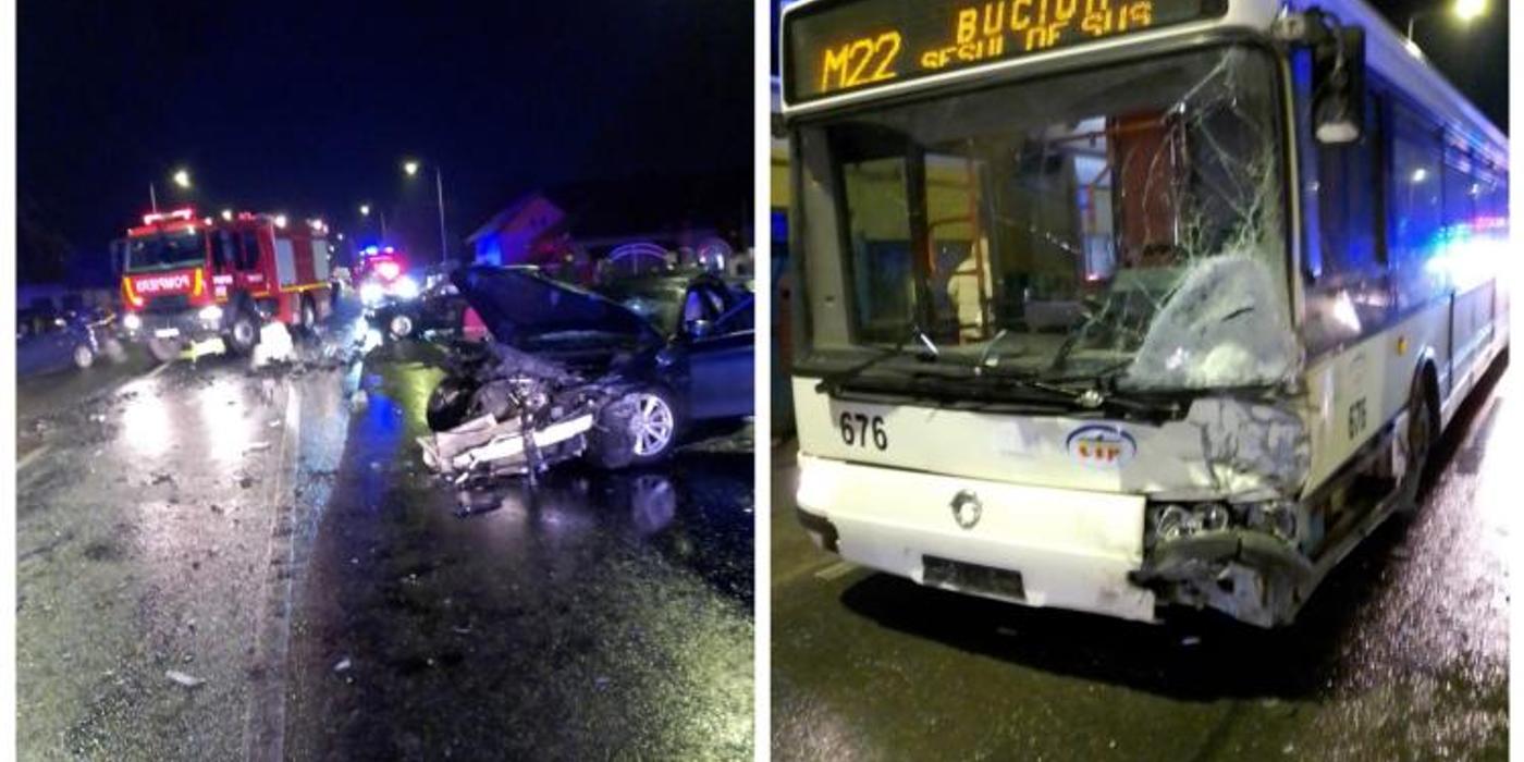Accident de circulație, miercuri seara, în Florești. Două autoturisme și un autobuz implicate