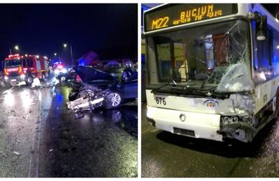 Accident de circulație, miercuri seara, în Florești. Două autoturisme și un autobuz implicate